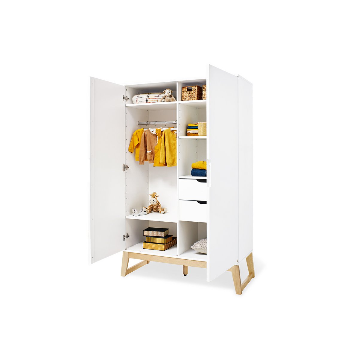 Set 'Brug' breed 3 delen: ledikant, brede commode, 2-deurs kledingkast