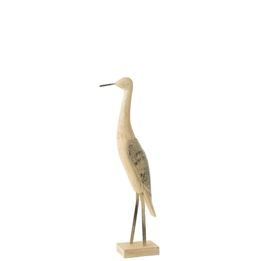 J-Line decoratie Vogel - hout/metaal - mix - medium