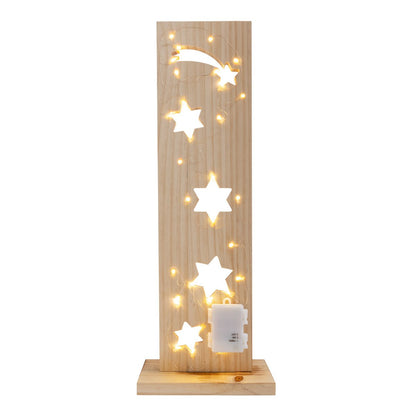 Houten Bord "Stars" Hoogte 60cm met LED