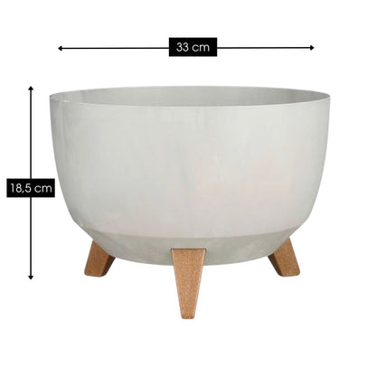 Plantenbak buiten Doppio Grijs Ø33 cm H18,5cm