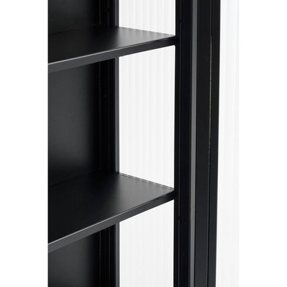 Clifton Wandkast - L38 x B15 x H74 cm - Metaal - Zwart