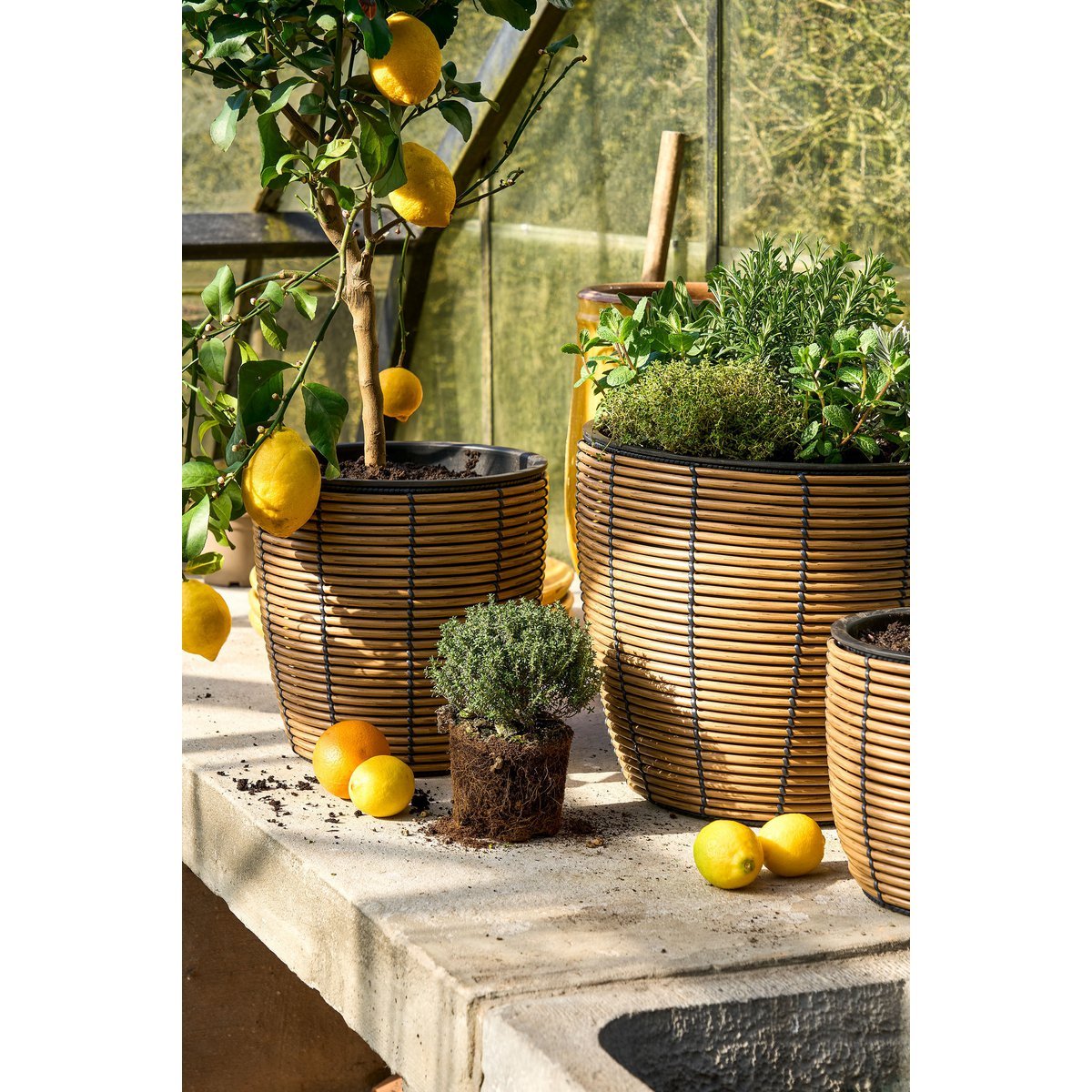 Durban Bloempot Buiten - Set van 3 - Gerecycled Plastic