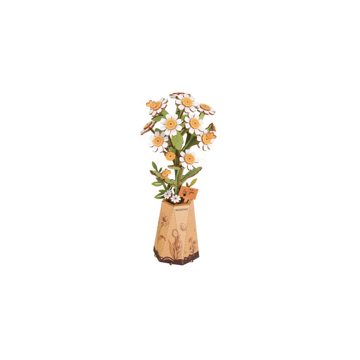 Houten Bloem Kamille