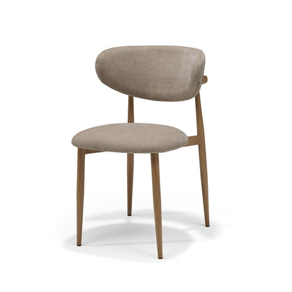 Dalton stoel Stof Vibe %2321 Taupe - Metaal frame Eiken Naturel
