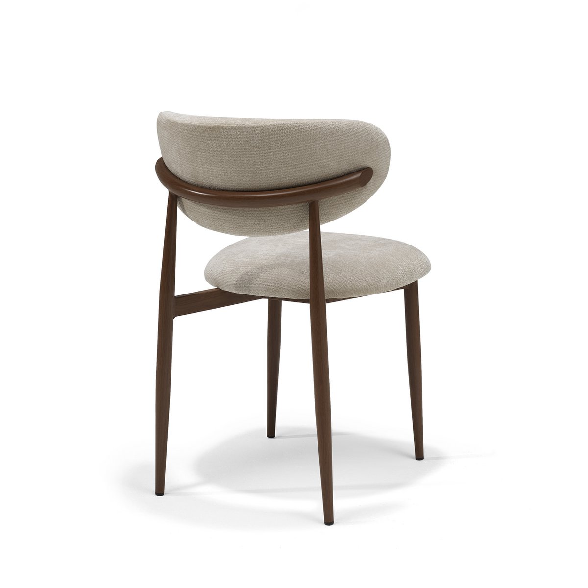 Dalton stoel Stof Vibe #06 Creme - Metaal frame Noten kleur