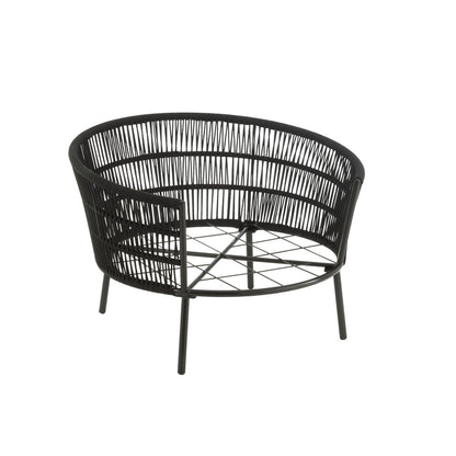 J-Line Stoel Joa Metaal/Rattan Zwart