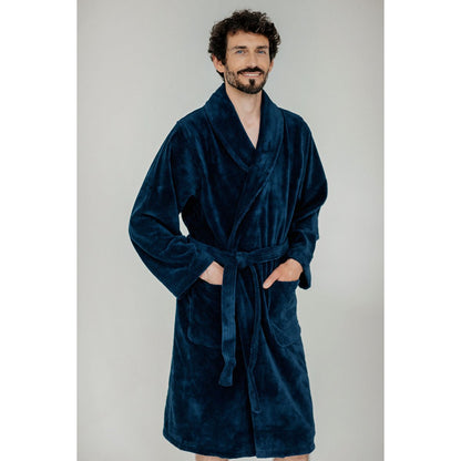 Teddy badjas Dark Denim