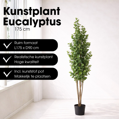 Kunstplant Eucalyptusboom Groen  Ø90 H175cm