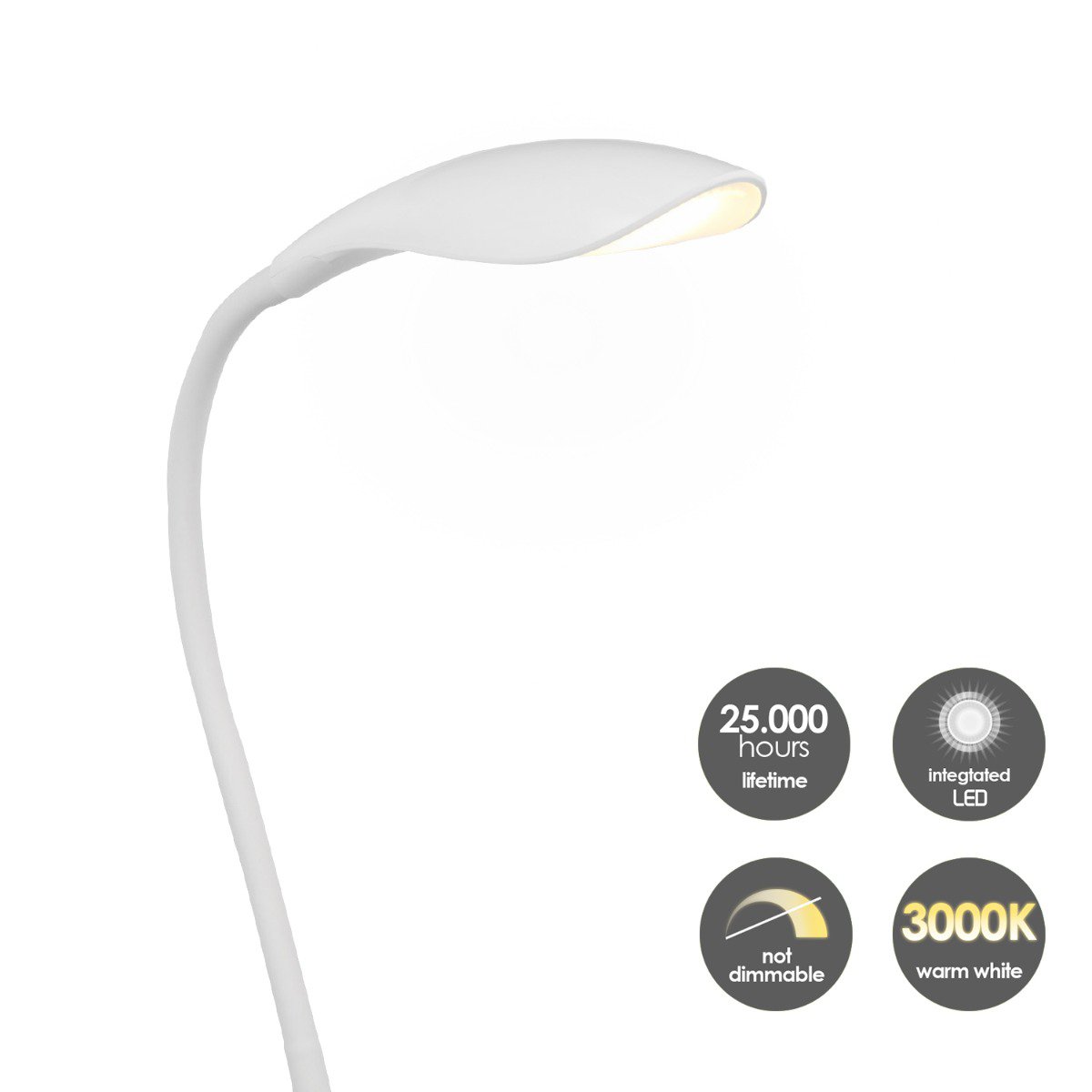 Wing Led Bureaulamp 4W Wit - Verstelbare
