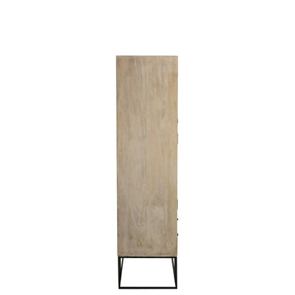 J-Line Kledingkast 3 deuren + 4 laden - hout - naturel