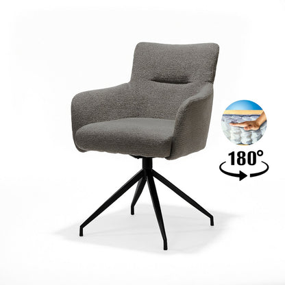 Joey armstoel Stof Retro Bliss Antraciet frame zwart
