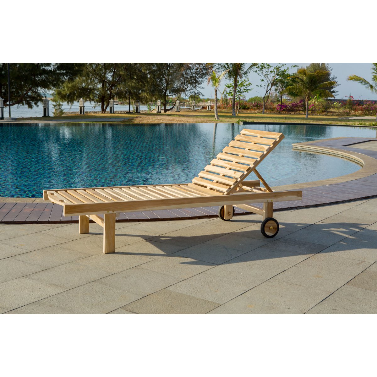 Ligstoel teak