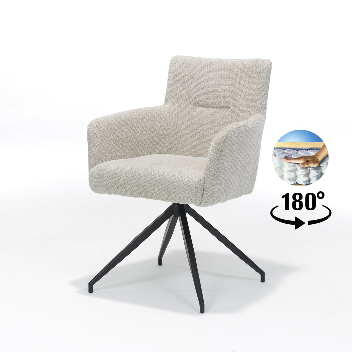 Joey armstoel Stof Retro Bliss Natural