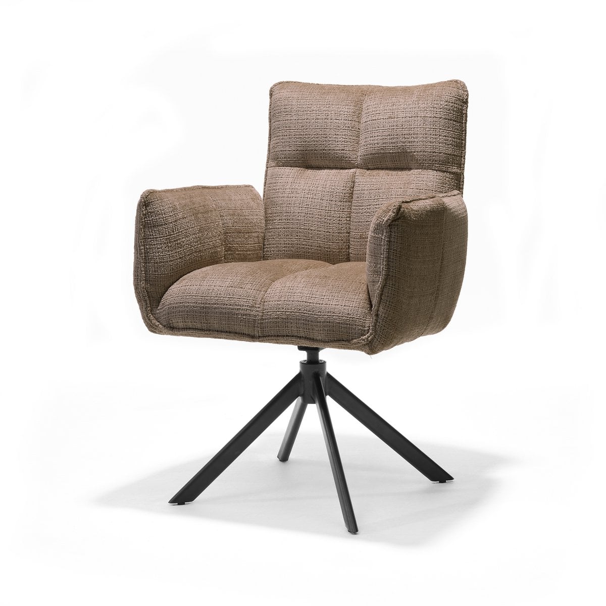 Nova armstoel Stof Cremona #18 Taupe - 360 Draaibaar frame zwart A360