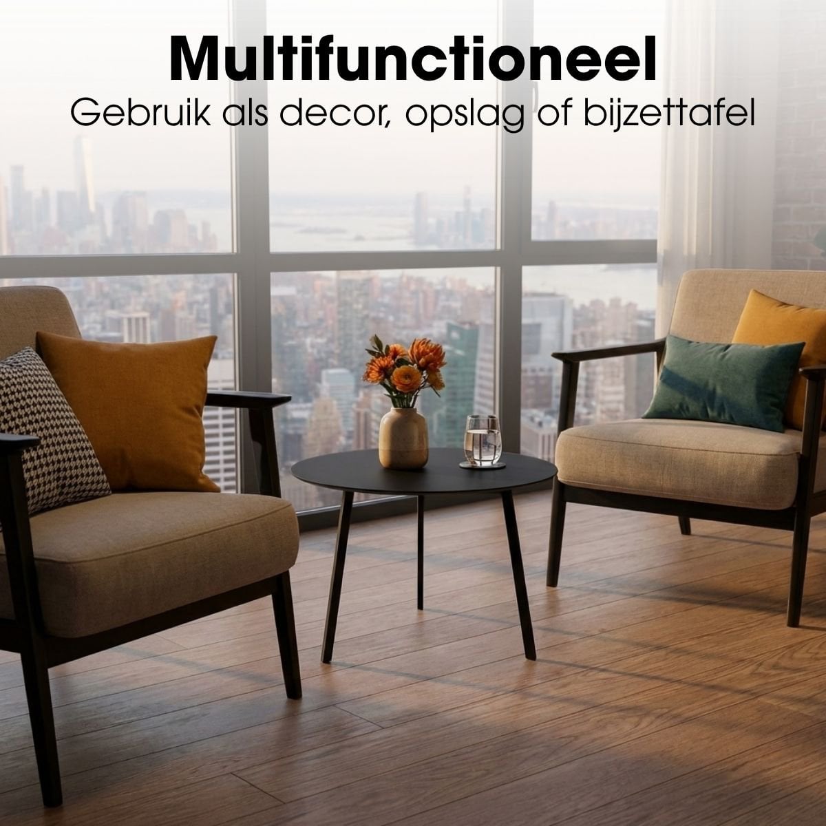 Bijzettafel buiten Seatle Zwart