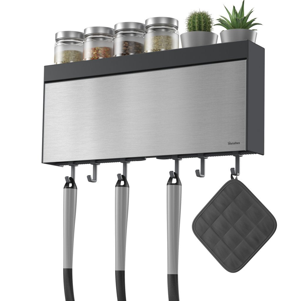 Metaltex Kitchen Helpers Tango Keukenrolhouder met Snijhulp 38x6x17 cm RVS/Grijs