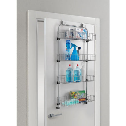 Metaltex Deurrek 4 Etages 17x45x103 cm Zilver/Metaal