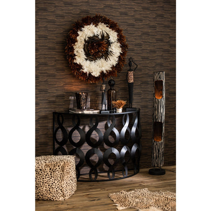 J-Line decoratie fles + stop Spikkel - glas - bruin/zwart - medium