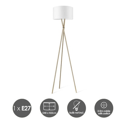 Vloerlamp Bling-Legs Brons-Wit-40cm