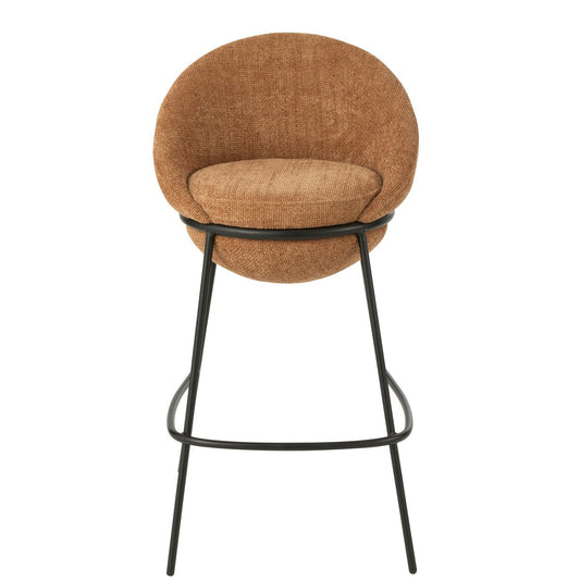 J-Line Barkruk Ijzer Terracotta/Zwart
