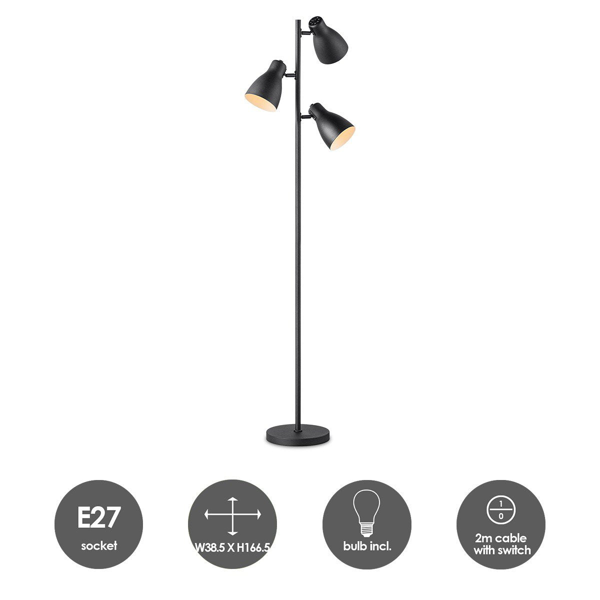 Vloerlamp zwart - Moderne Vloerlamp Zwart