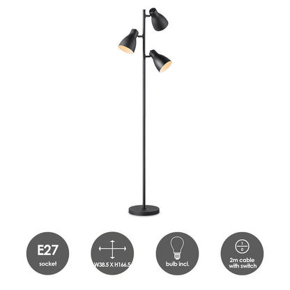 Vloerlamp zwart - Moderne Vloerlamp Zwart