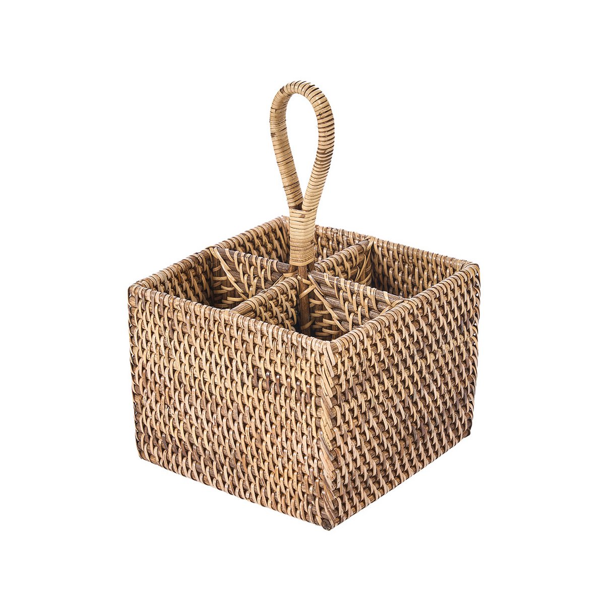 De rotan bestekbak N°4 - Natuurlijk bruin