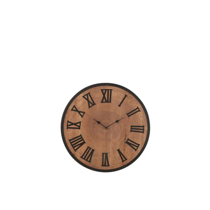 J-Line klok Nue - mdf/ijzer - naturel - small - Ø 40 cm