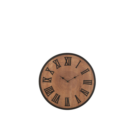 J-Line klok Nue - mdf/ijzer - naturel - small - Ø 40 cm