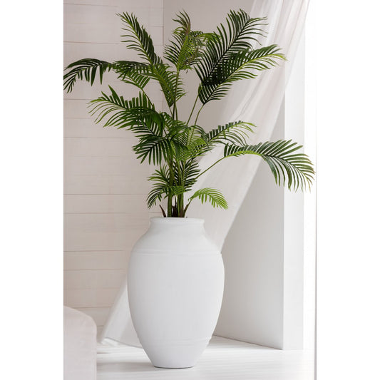 J-Line bloempot Modern Terracotta - keramiek - wit - 90 cm hoog