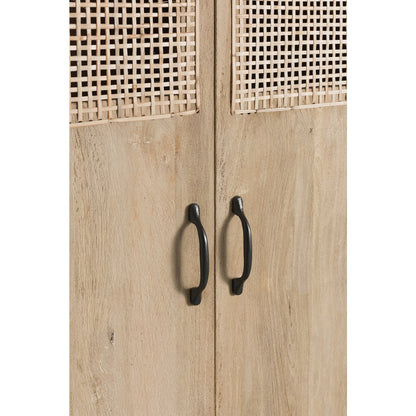 J-Line Kledingkast 3 deuren + 4 laden - hout - naturel
