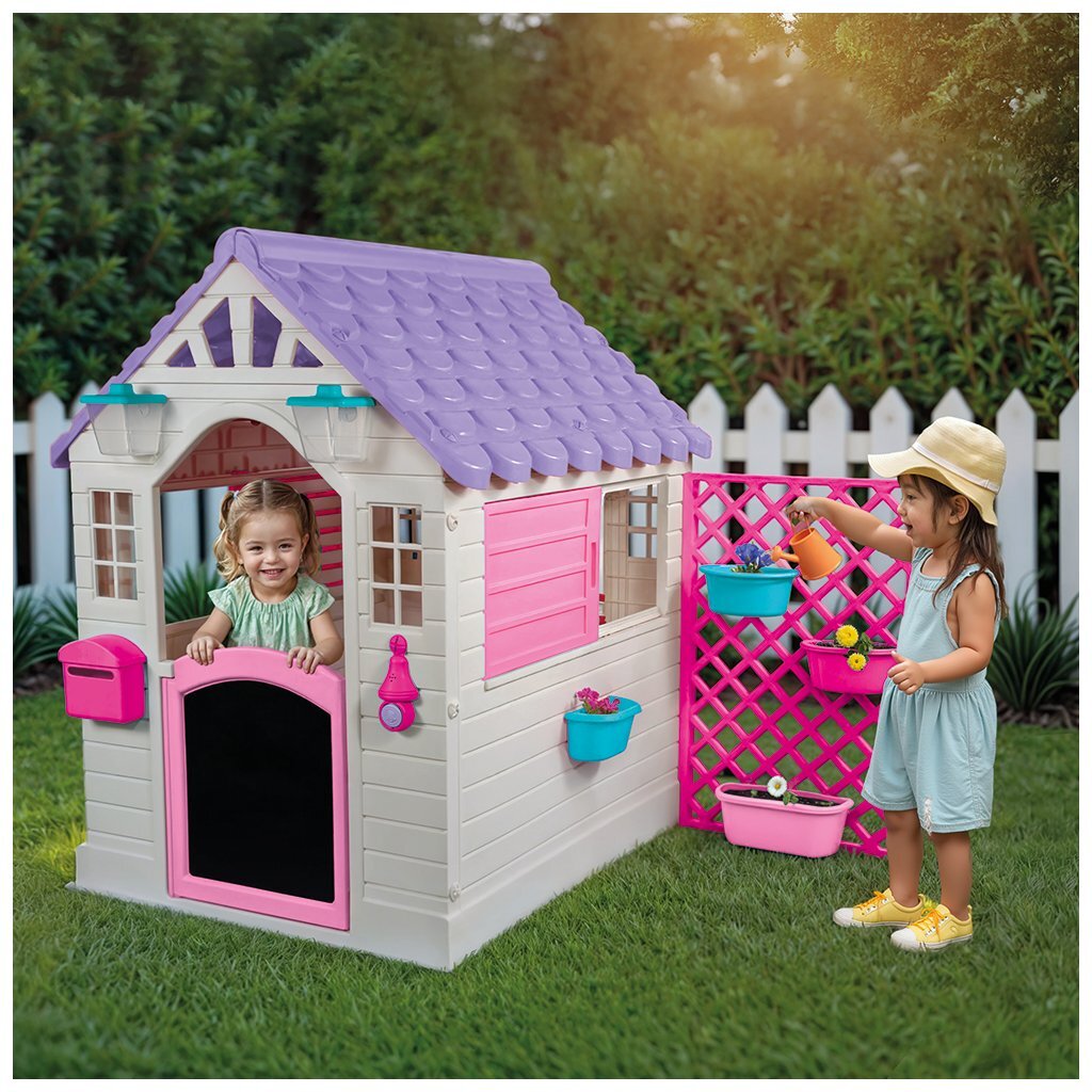 Dolu Tuin Speelhuis Met Accessoires Roze/Paars  140X127X107.5 Cm