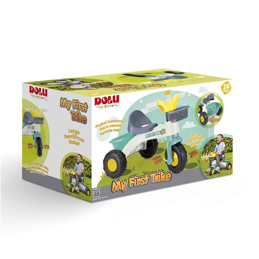 Dolu Driewieler 70x47x70 cm Groen/Geel/Wit/Grijs