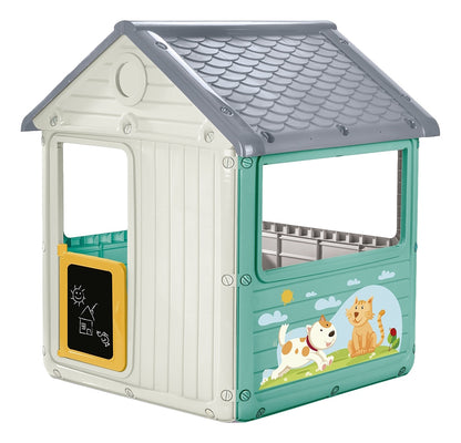 Dolu Speelhuis Met Krijtbord Wit/Blauw/Geel