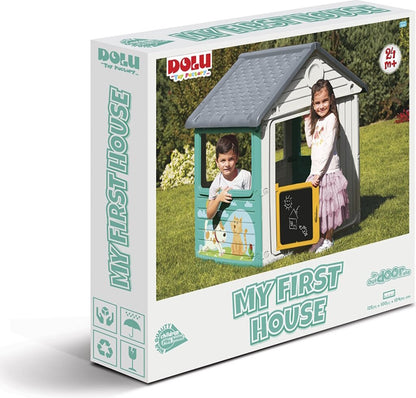 Dolu Speelhuis Met Krijtbord Wit/Blauw/Geel