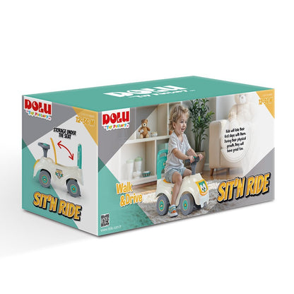 Dolu Loopauto Met Toeter Wit/Groen/Geel 47X37X20.5Cm