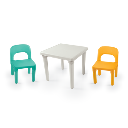 Dolu Kinder Tafel Met 2 Stoelen Turquoise/Geel