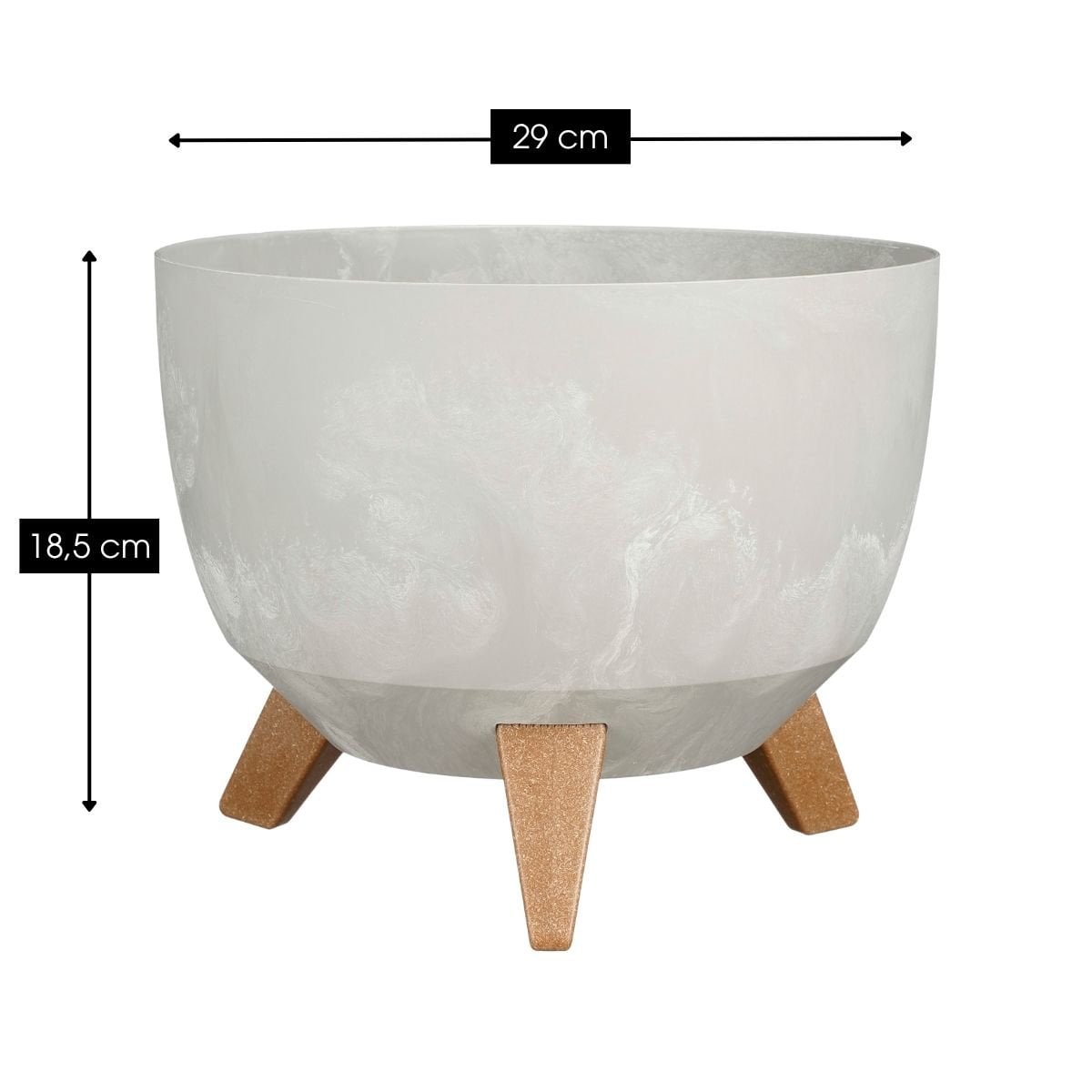 Plantenbak buiten Doppio Grijs Ø29cm H 18,5 cm
