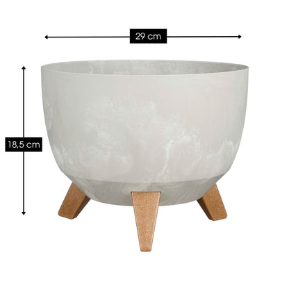 Plantenbak buiten Doppio Grijs Ø29cm H 18,5 cm