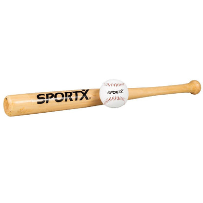 SportX Honkbal Houten Knuppel + Bal