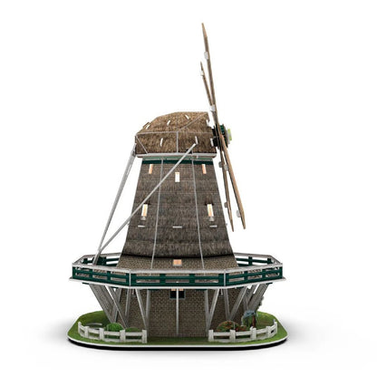 Cubic Fun 3D Puzzel Molen + Licht 64 Stukjes