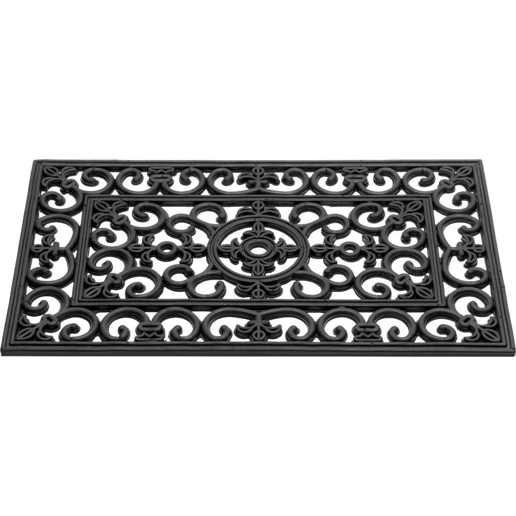 Hamat Rubberen Deurmat French Lilly 45x75 cm Zwart