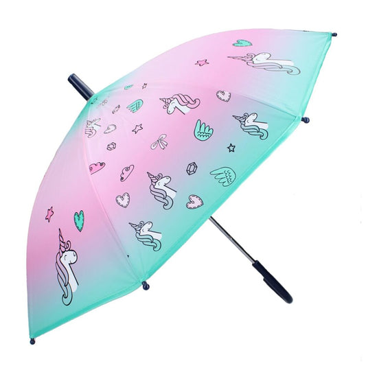 Eenhoorn Paraplu Roze/Blauw 75cm