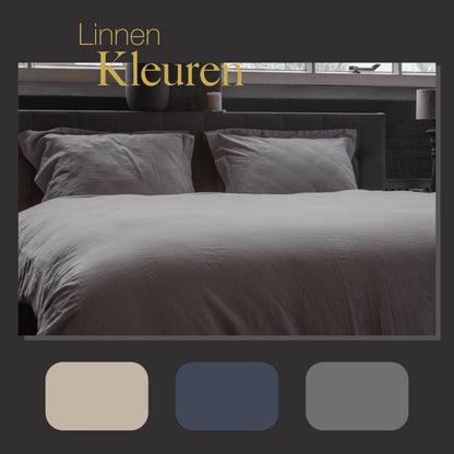 Ten Cate Premium Linnen Eenpersoons Dekbedovertrek 140X200/220 Cm Cloudy Grey