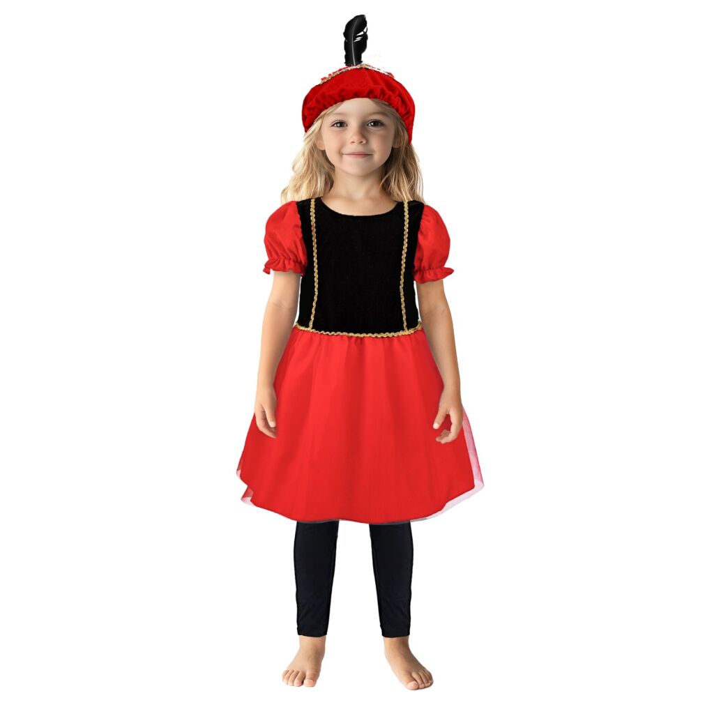 Pietenjurk 98-104 Zwart/Rood