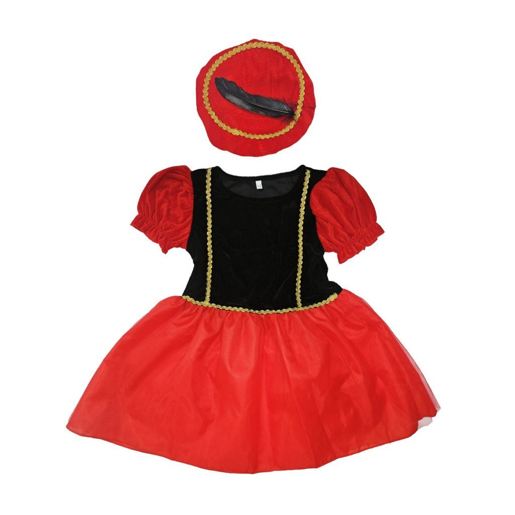 Overige Merken Pietenjurk 98-104 Zwart/Rood
