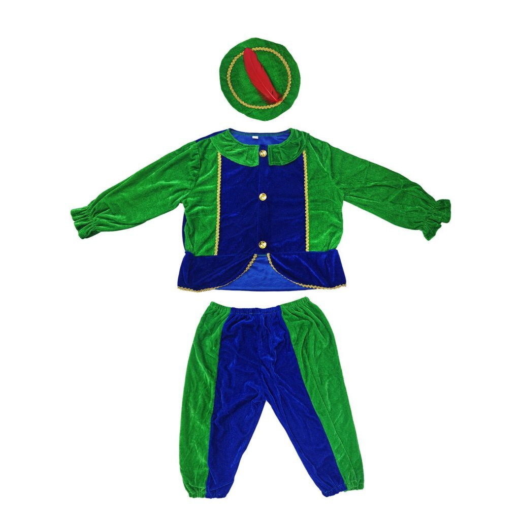 Pietenpak 110-116 Groen/Blauw