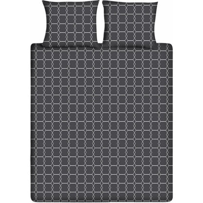 Ten Cate Katoenen Eenpersoons Dekbedovertrek 140X200/220 Cm Graphic Antraciet