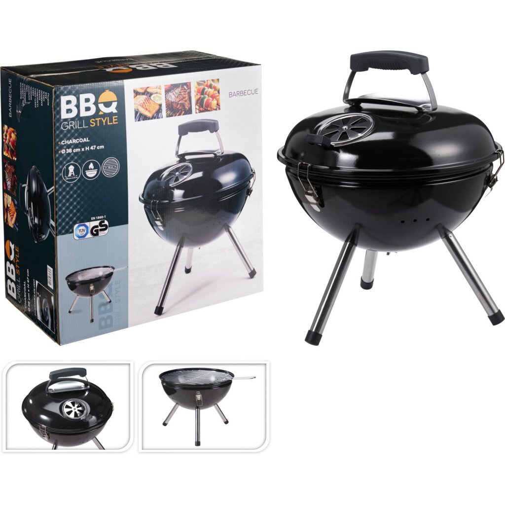 Overige Merken Bbq Gril Style Bbq Bol 38X47 Cm Zwart