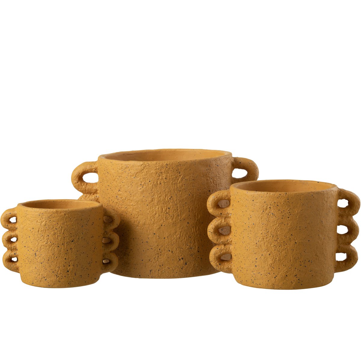J-Line bloempot Zenia - beton - oker - large - Ø 23 cm